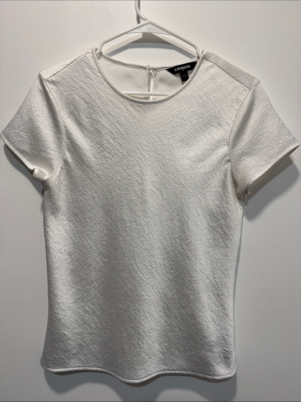 Express White Textured Blouse